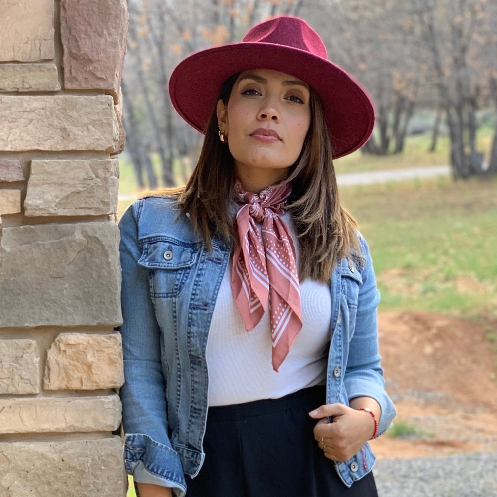 Burgundy hat